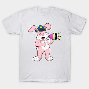 Rabbit Police officer Microphone T-Shirt